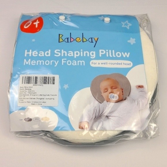 Babebay Head Shaping Memory Foam Baby Pillow for Newborn Head 0+ - Picture 2 of 3